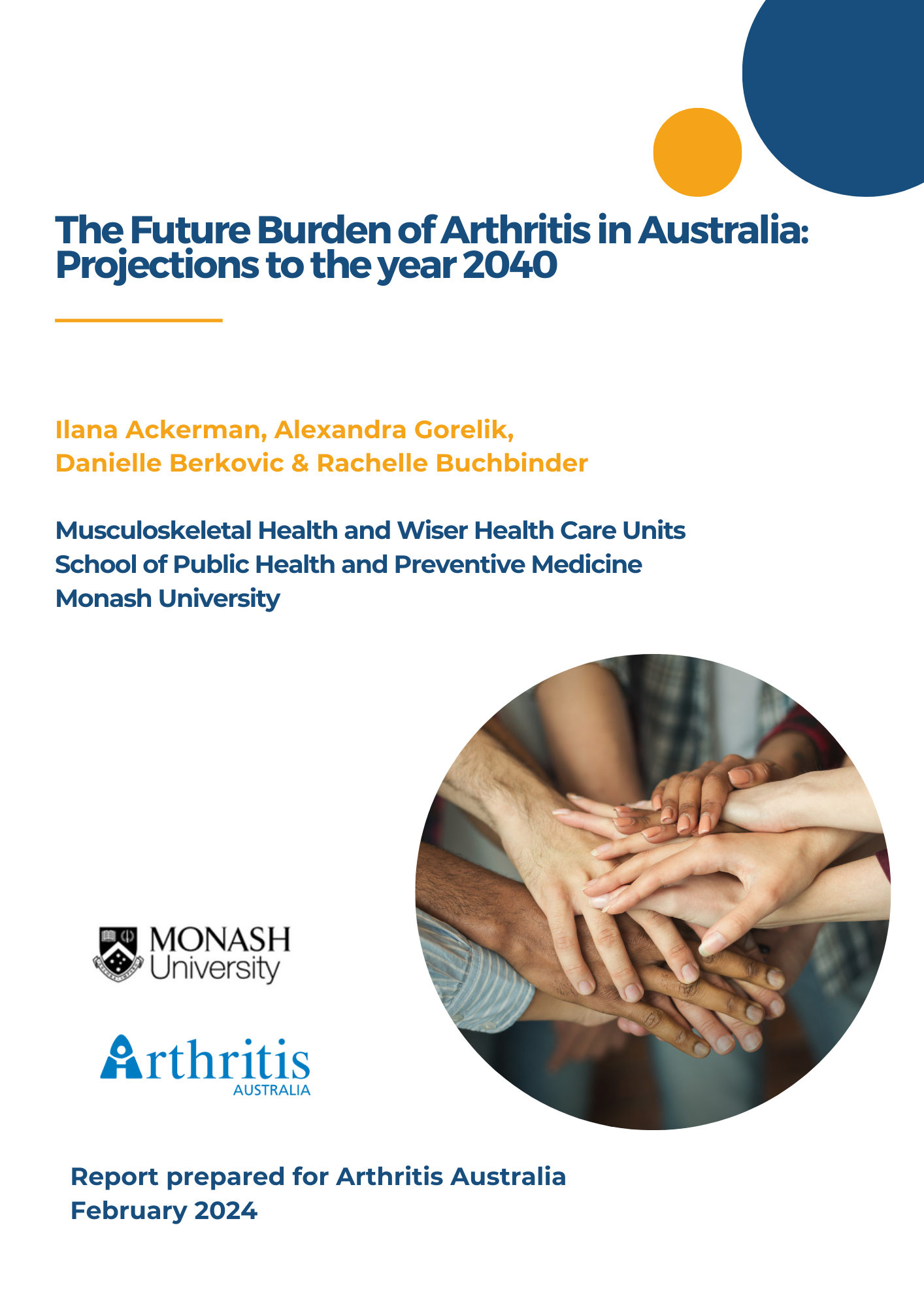 arthritis australias projection to 2040 report cover